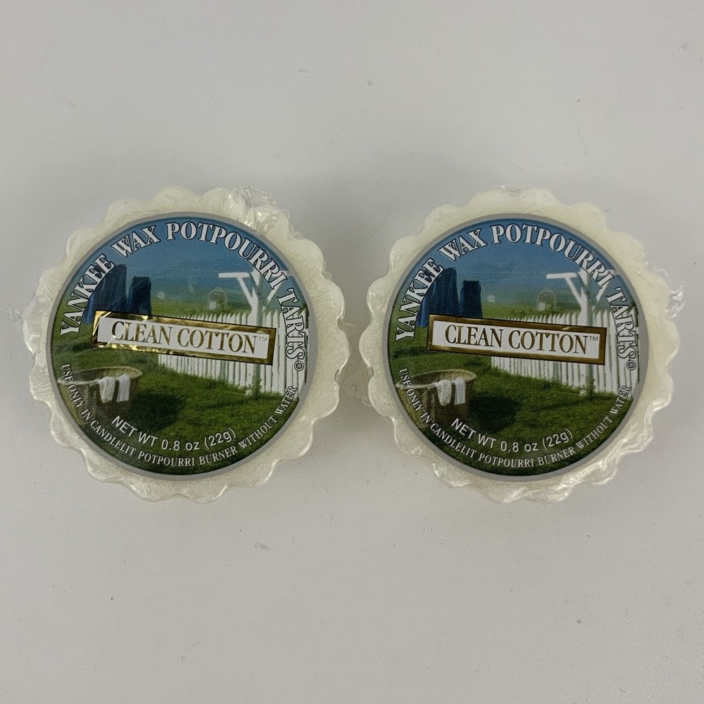 Yankee Candle Clean Cotton Potpourri Tarts Wax 1016716 Retired Set of 2 NOS